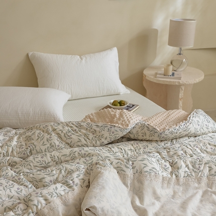 91家纺网 家纺一手货源 找家纺 （总）U被家纺 2025新款法式拼边针织棉豆豆被被子被芯（此款被子有券后控价 联系商家）