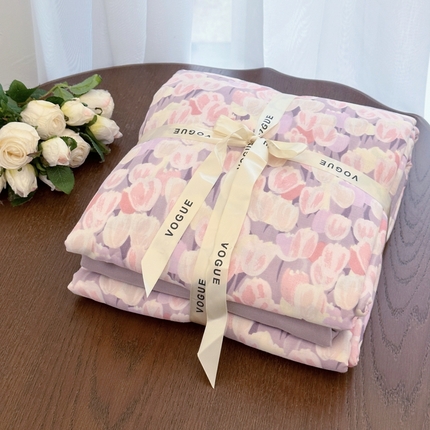 91家纺网 家纺一手货源 找家纺 （总）黛馨 2025新款A类小清新双层纱四件套（实拍）