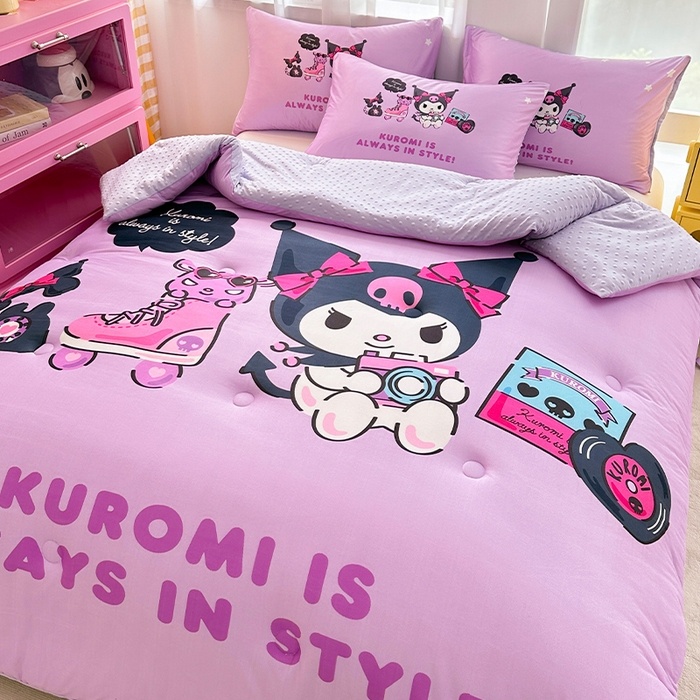 91家纺网 家纺一手货源 找家纺 ds生活馆 2025新款三丽鸥大版印花豆豆被春秋被冬被 假日库洛米