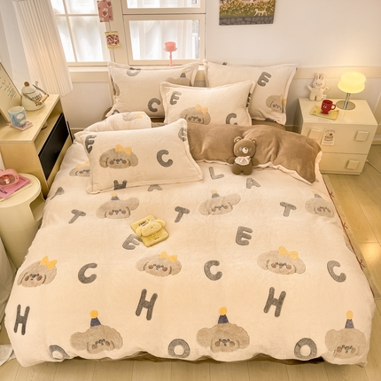 91家纺网 家纺一手货源 找家纺 （总）川悦生活 2024新款雪花绒印花单被套系列-自然光