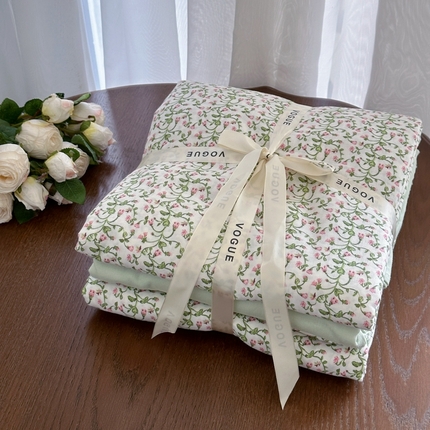 91家纺网 家纺一手货源 找家纺 （总）黛馨 2025新款A类小清新双层纱四件套（实拍）