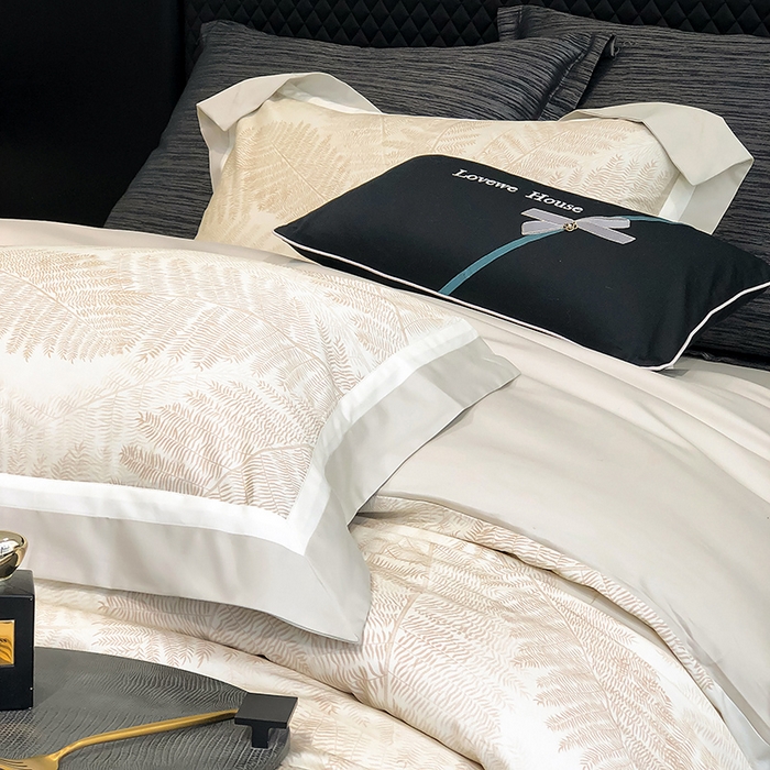 91家纺网 家纺一手货源 找家纺 若未家居 LOVEWE HOUSE 2025新款50S全棉数码印花四件套-挪威森林 挪威森林-米