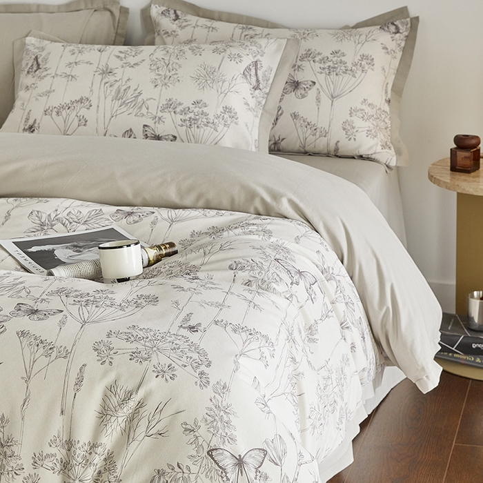 91家纺网 家纺一手货源 找家纺 （总）千朵森 2024新款全棉拼角磨毛四件套-风格二