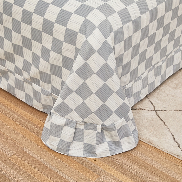 91家纺网 家纺一手货源 找家纺 雲归梦 2024新款全棉多规格加厚磨毛多规格单品--单床单 单床单-漾格-灰