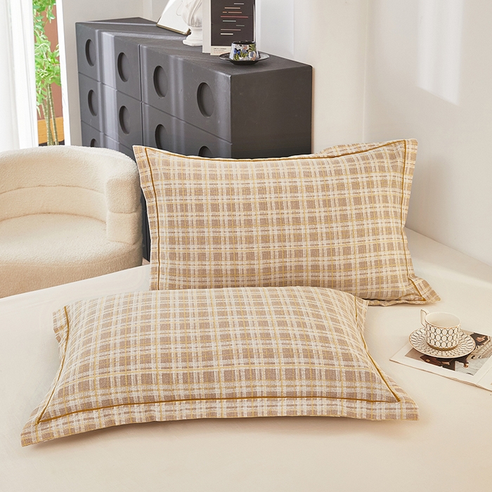 91家纺网 家纺一手货源 找家纺 雲归梦 2024新款全棉多规格加厚磨毛多规格单品--单枕套 单枕套-时尚恋格-棕