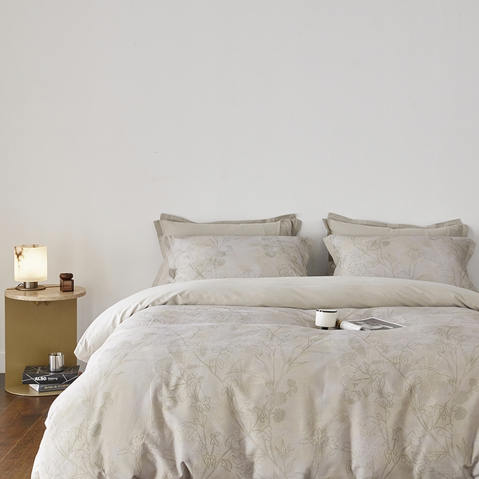 91家纺网 家纺一手货源 找家纺 千朵森 2024新款全棉拼角磨毛四件套-风格二 叶叶相思