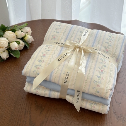 91家纺网 家纺一手货源 找家纺 （总）黛馨 2025新款A类小清新双层纱四件套（实拍）