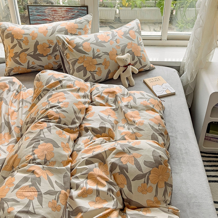 91家纺网 家纺一手货源 找家纺 捌月 2024新款棉加绒A版13372全棉B版高克重牛奶绒四件套直播新品 云锦