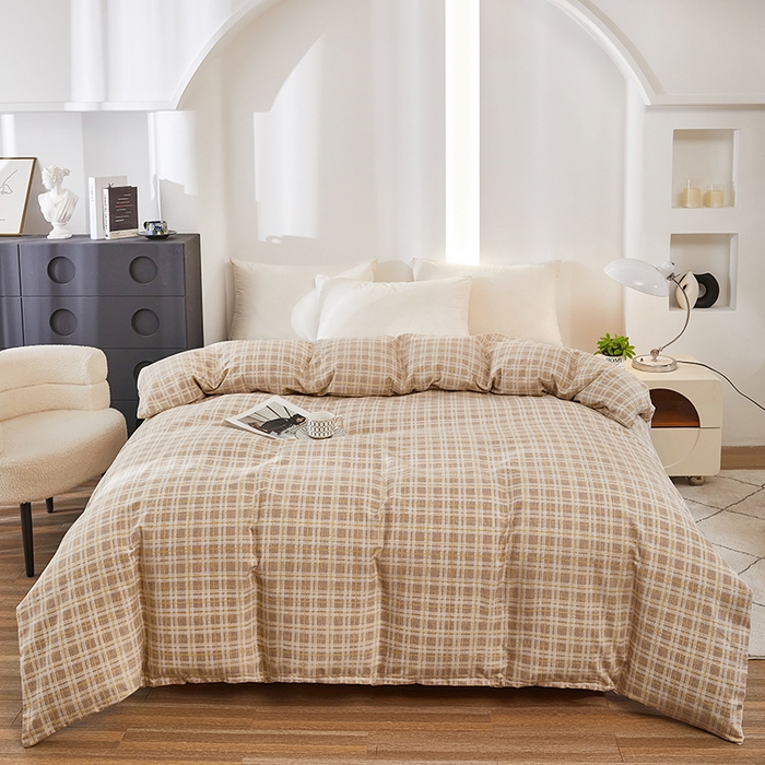 91家纺网 家纺一手货源 找家纺 雲归梦 2024新款全棉多规格加厚磨毛多规格单品--单被套 单被套-时尚恋格-棕