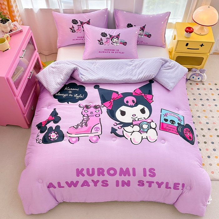 91家纺网 家纺一手货源 找家纺 ds生活馆 2025新款三丽鸥大版印花豆豆被春秋被冬被 假日库洛米