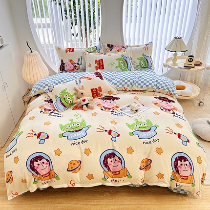 91家纺网 家纺一手货源 找家纺 （总）大G 2024新款140克印花磨毛四件套