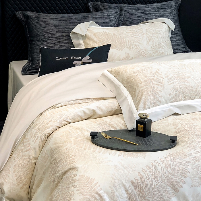 91家纺网 家纺一手货源 找家纺 若未家居 LOVEWE HOUSE 2025新款50S全棉数码印花四件套-挪威森林 挪威森林-米