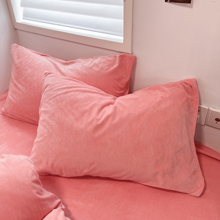 91家纺网 家纺一手货源 找家纺 （总）盛馨家纺 2024新款高克重加厚保暖纯色宝宝绒系列单枕套