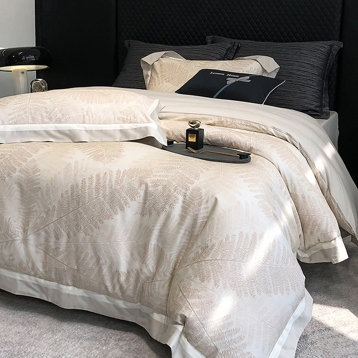 91家纺网 家纺一手货源 找家纺 若未家居 LOVEWE HOUSE 2025新款50S全棉数码印花四件套-挪威森林 挪威森林-米