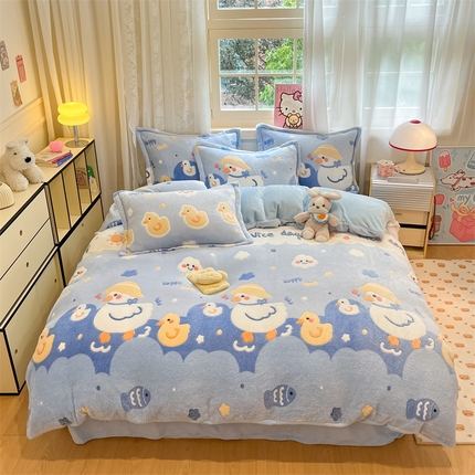 91家纺网 家纺一手货源 找家纺 （总）川悦生活 2024新款雪花绒印花单被套系列-夜景