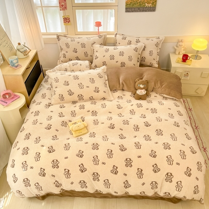 91家纺网 家纺一手货源 找家纺 （总）川悦生活 2024新款雪花绒印花单被套系列-自然光