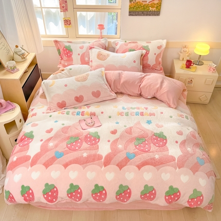 91家纺网 家纺一手货源 找家纺 （总）川悦生活 2024新款雪花绒印花单被套系列-自然光