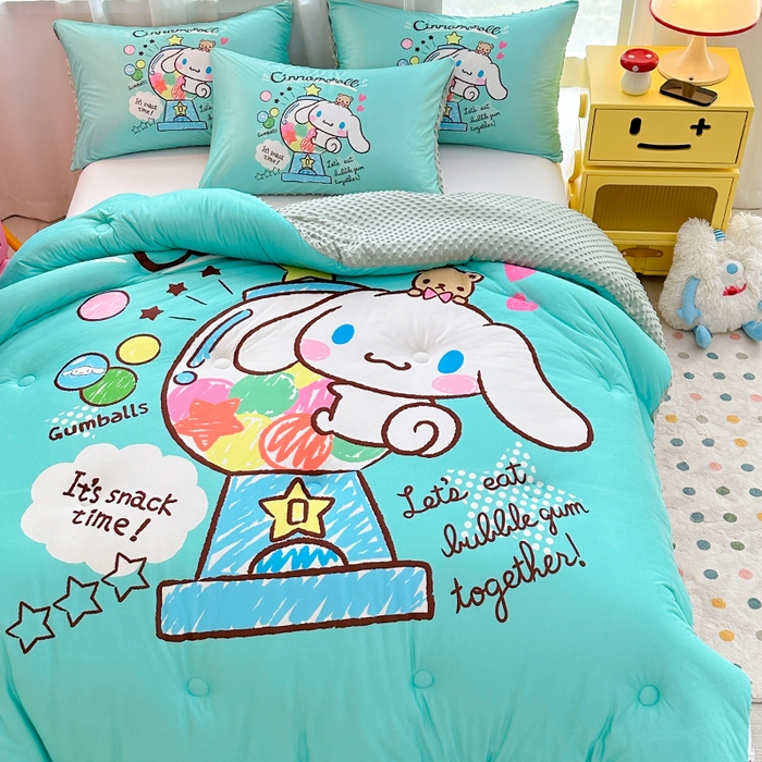 91家纺网 家纺一手货源 找家纺 ds生活馆 2025新款三丽鸥大版印花豆豆被春秋被冬被 地球玉桂狗