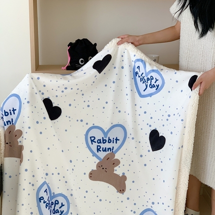 91家纺网 家纺一手货源 找家纺 （总）2024新款INS卡通羊羔绒毛毯盖毯-风格二