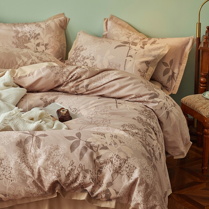 91家纺网 家纺一手货源 找家纺 千朵森 2024新款全棉拼角磨毛四件套-风格一 华丽乐章