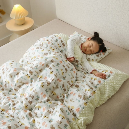 91家纺网 家纺一手货源 找家纺 （总）艾佳宝贝 2024秋冬全棉豆豆绒儿童多功能可拆卸盖毯被套被子被芯