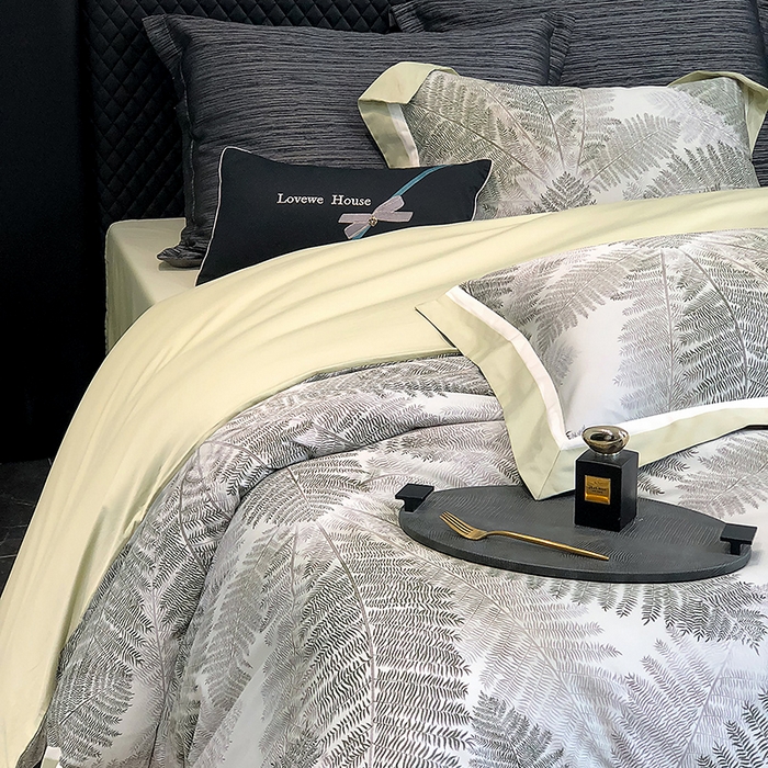 91家纺网 家纺一手货源 找家纺 若未家居 LOVEWE HOUSE 2025新款50S全棉数码印花四件套-挪威森林 挪威森林-绿