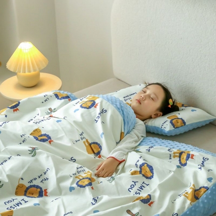 91家纺网 家纺一手货源 找家纺 （总）艾佳宝贝 2024秋冬全棉豆豆绒儿童多功能可拆卸盖毯被单被套