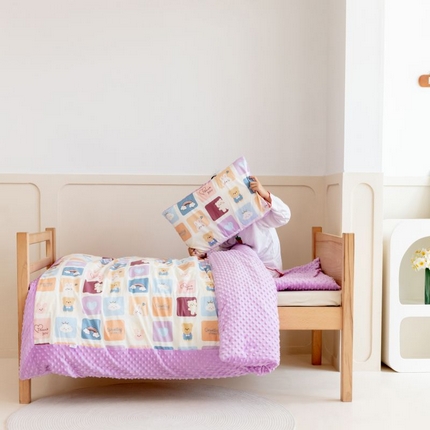 91家纺网 家纺一手货源 找家纺 （总）艾佳宝贝 2024秋冬全棉豆豆绒儿童多功能可拆卸盖毯被套被子被芯