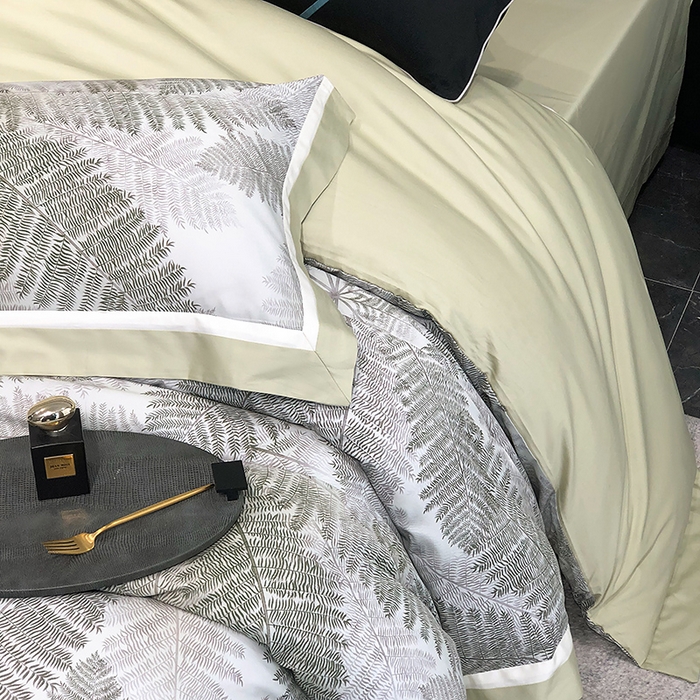 91家纺网 家纺一手货源 找家纺 若未家居 LOVEWE HOUSE 2025新款50S全棉数码印花四件套-挪威森林 挪威森林-绿