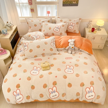 91家纺网 家纺一手货源 找家纺 （总）川悦生活 2024新款雪花绒印花单被套系列-自然光