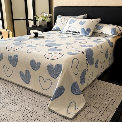 91家纺网 家纺一手货源 找家纺 （总）全季家居 2024新款A类纯色印花高克重加厚保暖包边牛奶绒床单单件