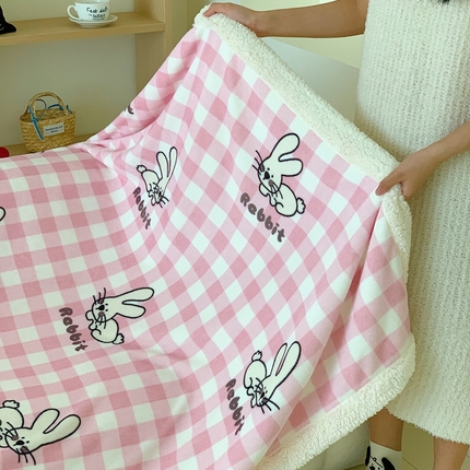 91家纺网 家纺一手货源 找家纺 （总）2024新款INS卡通羊羔绒毛毯盖毯-风格二