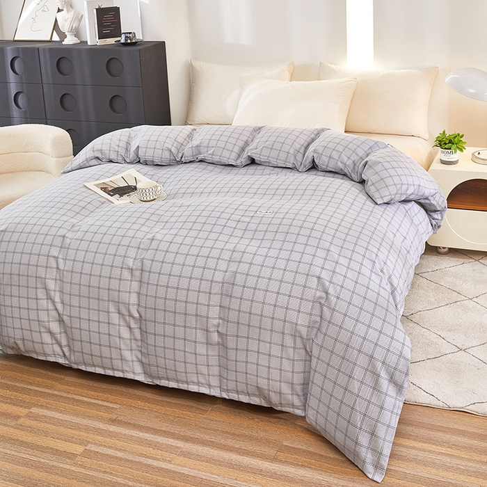 91家纺网 家纺一手货源 找家纺 雲归梦 2024新款全棉多规格加厚磨毛多规格单品--单被套 单被套-风景梦格-灰