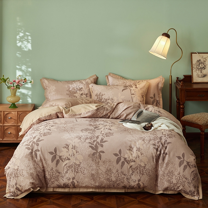 91家纺网 家纺一手货源 找家纺 千朵森 2024新款全棉拼角磨毛四件套-风格一 华丽乐章