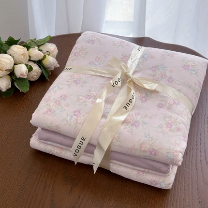 91家纺网 家纺一手货源 找家纺 （总）黛馨 2025新款A类小清新双层纱四件套（实拍）