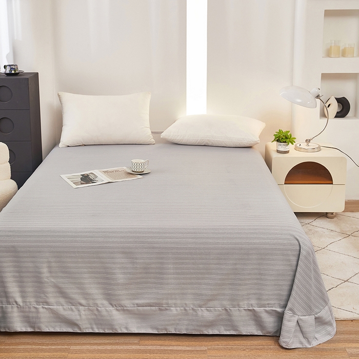 91家纺网 家纺一手货源 找家纺 雲归梦 2024新款全棉多规格加厚磨毛多规格单品--单床单 单床单-条芬芳-灰