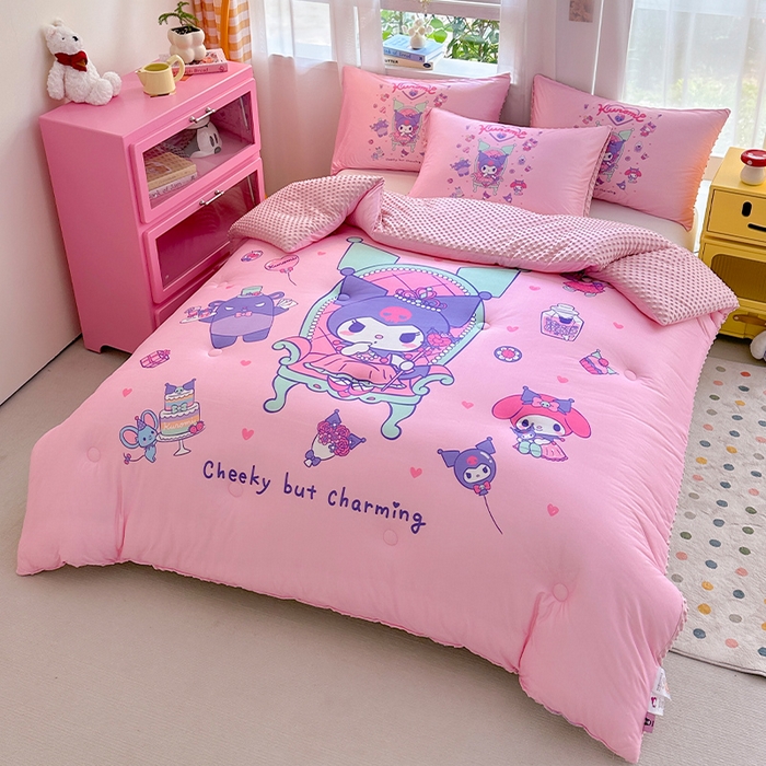 91家纺网 家纺一手货源 找家纺 ds生活馆 2025新款三丽鸥大版印花豆豆被春秋被冬被 公主库洛米