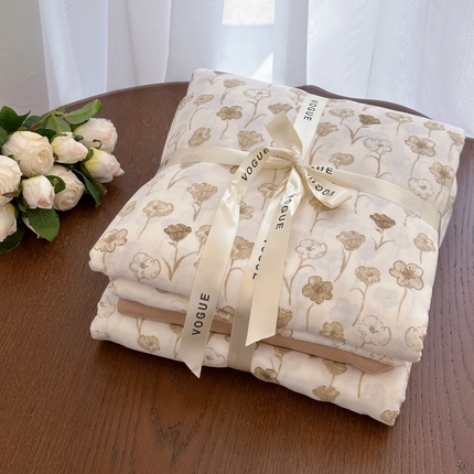 91家纺网 家纺一手货源 找家纺 （总）黛馨 2025新款A类小清新双层纱四件套（实拍）