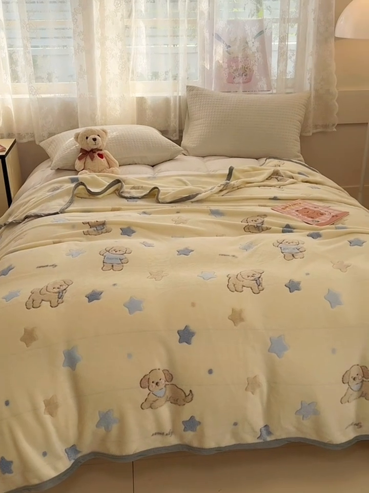 91家纺网 家纺一手货源 找家纺 慕尚家纺 2025新款高克重加厚雪花绒毛毯毯子 旺福