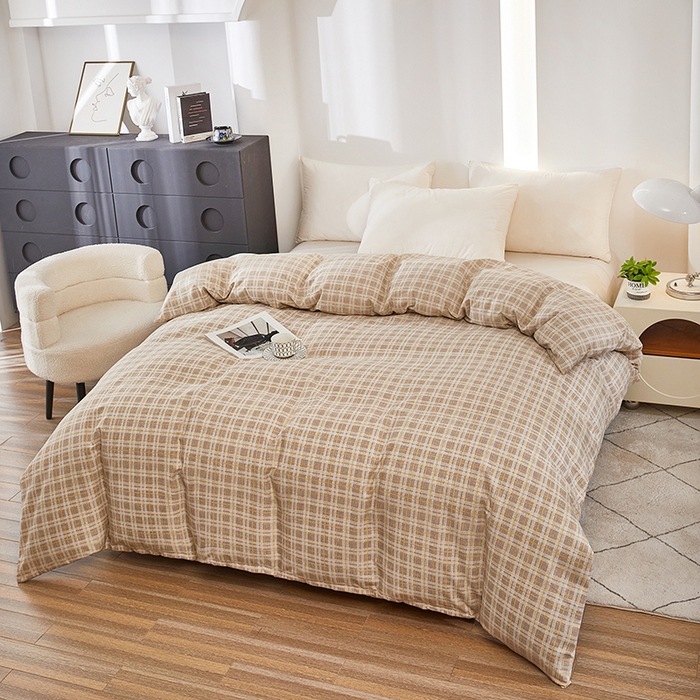 91家纺网 家纺一手货源 找家纺 雲归梦 2024新款全棉多规格加厚磨毛多规格单品--单被套 单被套-时尚恋格-棕