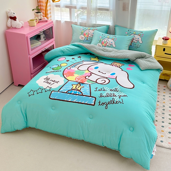 91家纺网 家纺一手货源 找家纺 ds生活馆 2025新款三丽鸥大版印花豆豆被春秋被冬被 地球玉桂狗