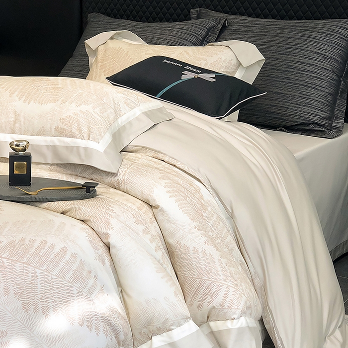 91家纺网 家纺一手货源 找家纺 若未家居 LOVEWE HOUSE 2025新款50S全棉数码印花四件套-挪威森林 挪威森林-米