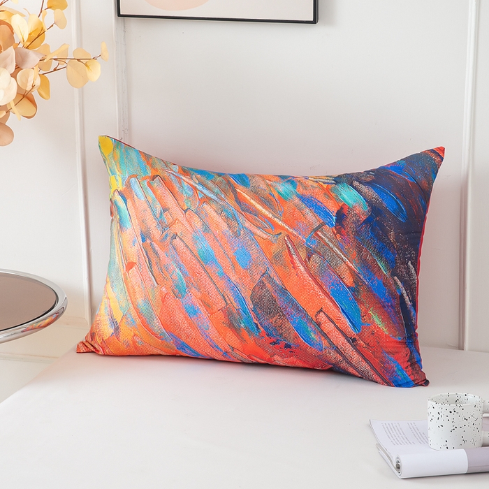 91家纺网 家纺一手货源 找家纺 璐维斯家纺 2025款 现货压缩发货 外贸跨境数码印花大版枕头枕芯temu shein 亚马逊 油彩画50*70cm/只