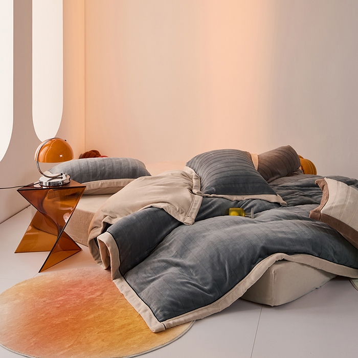 91家纺网 家纺一手货源 找家纺 （总）2024新款牛奶3D绒立体雕花剪花四件套