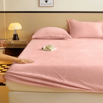 91家纺网 家纺一手货源 找家纺 （总）名兮家居 2024新款高克重加厚纯色牛奶绒床笠床单