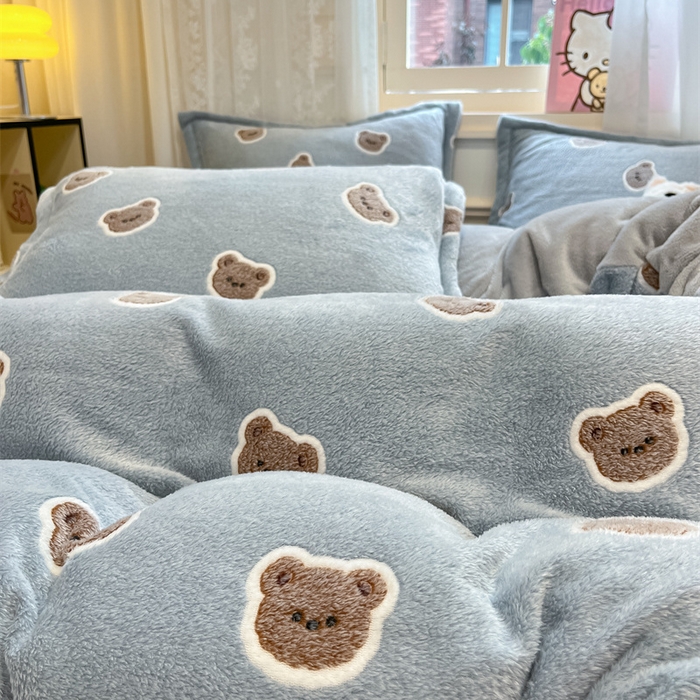 91家纺网 家纺一手货源 找家纺 川悦生活 2024新款雪花绒印花单被套系列-夜景 啵啵熊