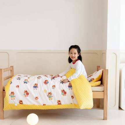 91家纺网 家纺一手货源 找家纺 （总）艾佳宝贝 2024秋冬全棉豆豆绒儿童多功能可拆卸盖毯被套被子被芯