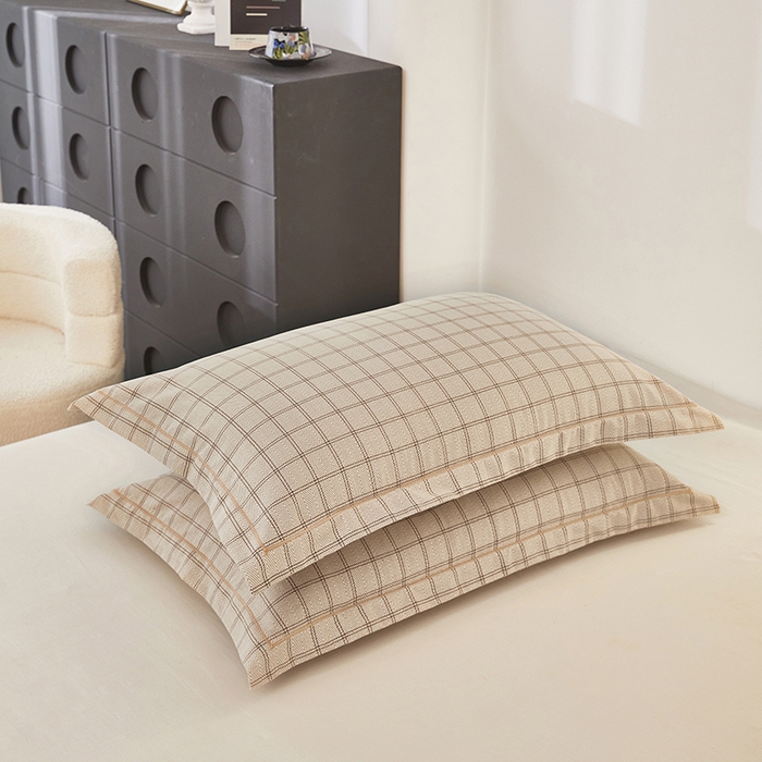 91家纺网 家纺一手货源 找家纺 雲归梦 2024新款全棉多规格加厚磨毛多规格单品--单枕套 单枕套-风景梦格-棕