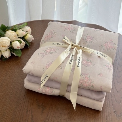 91家纺网 家纺一手货源 找家纺 （总）黛馨 2025新款A类小清新双层纱四件套（实拍）