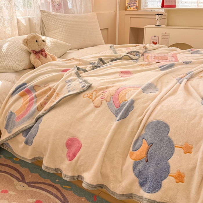 91家纺网 家纺一手货源 找家纺 慕尚家纺 2025新款高克重加厚雪花绒毛毯毯子 星屿